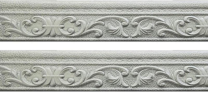 Glavatrix Flexible Foam Molding Trim, 181" x 3.1" Peel and Stick Crown Molding Wallpaper Border Self Adhesive 3D Wall Edging Lines Trim for Wall Edge, Ceilings, Countertops Home Decor (Grey) - Image 1